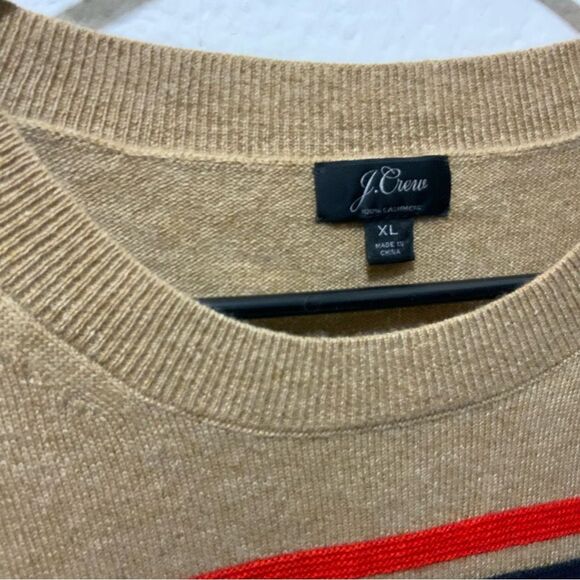 J.crew Everyday cashmere striped crewneck sweater size XL - Picture 5 of 7